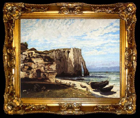 framed  Gustave Courbet The Cliff at Etretat after the Storm, ta009-2